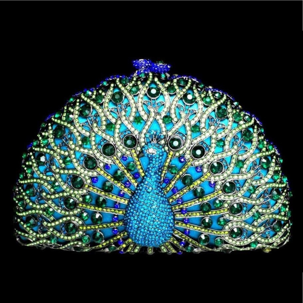Elegant Peacock Crystal Shoulder Bag - Picture 2 of 6